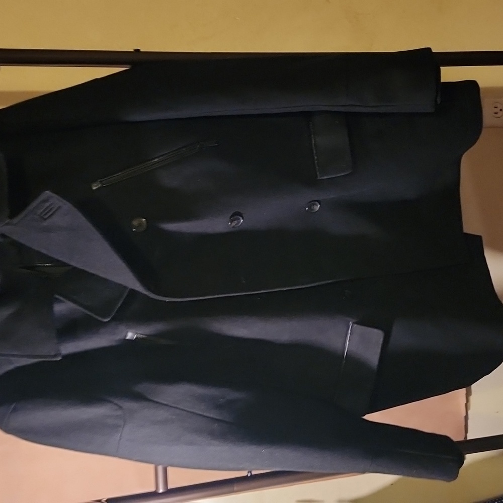 Calvin Klein Pea Coat Good Condition Just Pealing Around The Collar & Zipper